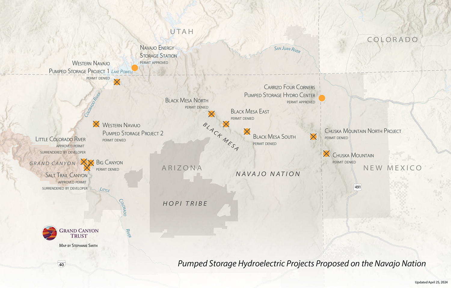 View a map of dams proposed on the Navajo Nation. View a map of the projects.