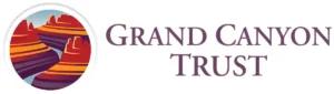 Logo of Grand Canyon Trust featuring stylized red and orange canyon layers and a river in a circular design next to the organization's name.